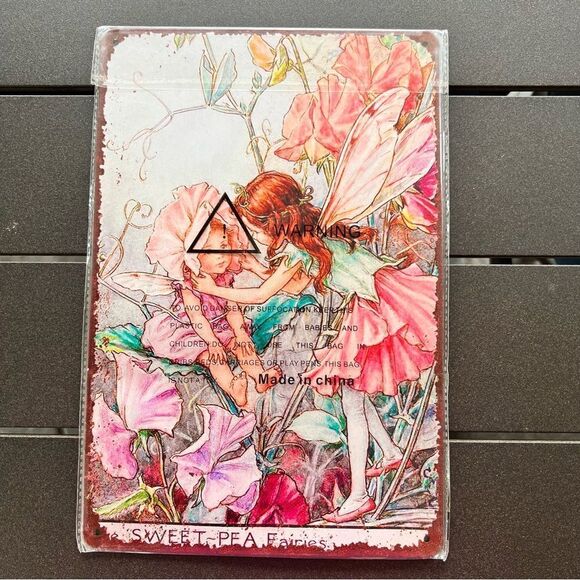 Sweet Pea Fairies Metal Sign 8”X12” - Picture 1 of 4